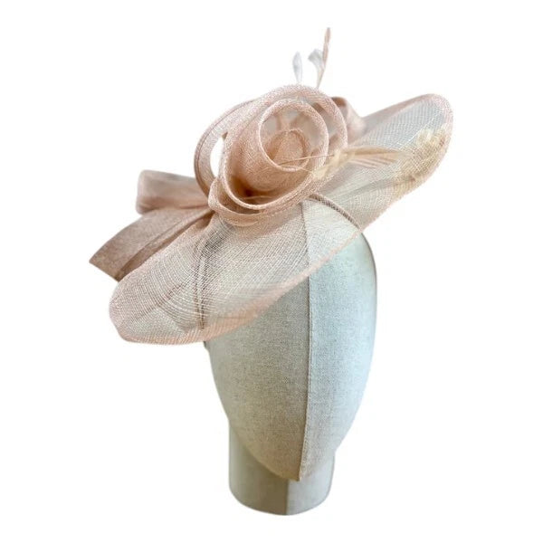 Womens Large Wedding Fascinator Headband Clip Flower Feather Hat Ladies Day Races Royal Ascot
