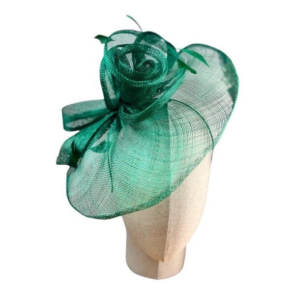 Womens Large Wedding Fascinator Headband Clip Flower Feather Hat Ladies Day Races Royal Ascot