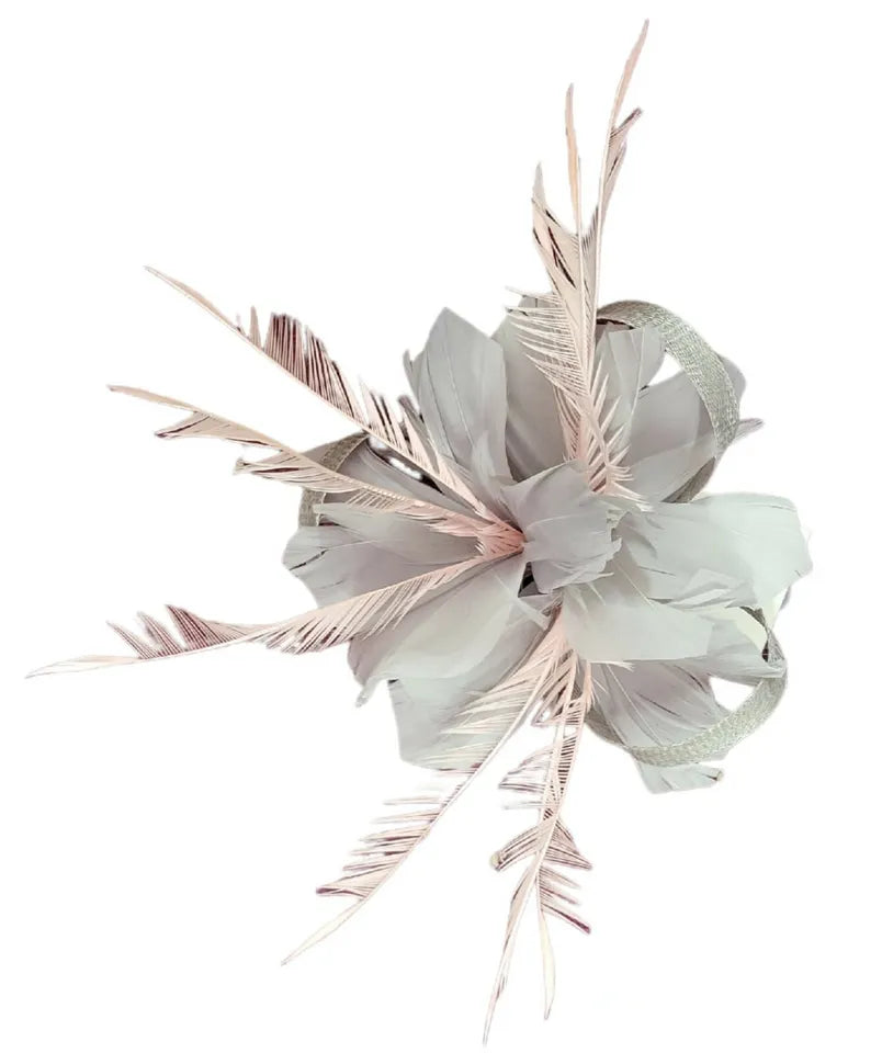 Small Flower Fascinator Hair Clip Feathers Mini Top Hat Wedding Royal Ascot Race