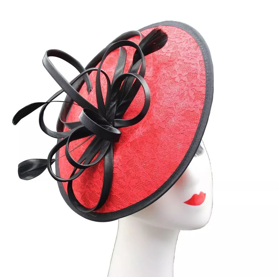 Satin Loops Hatinator Wedding Fascinator Headband Clip Circle Hat Races Royal Ascot