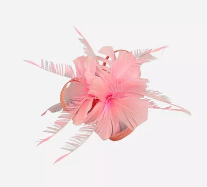 Small Flower Fascinator Hair Clip Feathers Mini Top Hat Wedding Royal Ascot Race