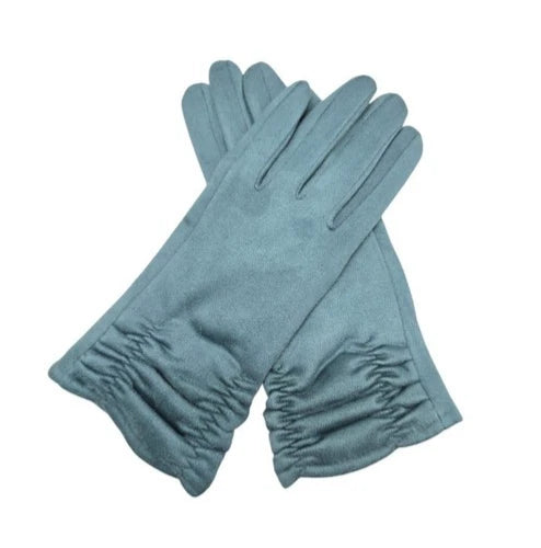 Women's Winter Gloves Faux Suede Soft Fleece Cozy Warm Ladies Fashion Gloves