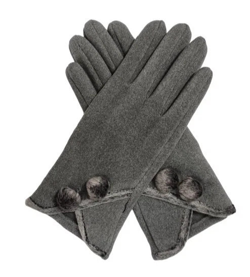 Women's Fashion Gloves Suede Fur Pom Pom Ladies Gloves Thermal Winter Warm Soft Fleece