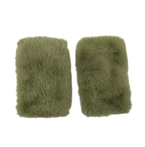 Women's Winter Fingerless Faux Suede Fur Gloves Mittens Soft Warm Fleece Lined UK