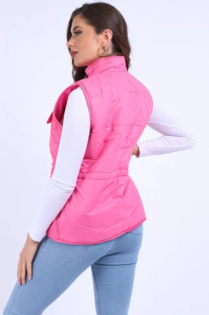 Women's Padded Puffer Quilted 6 Buttons Gilet Jacket Body Warmer Waistcoat Top