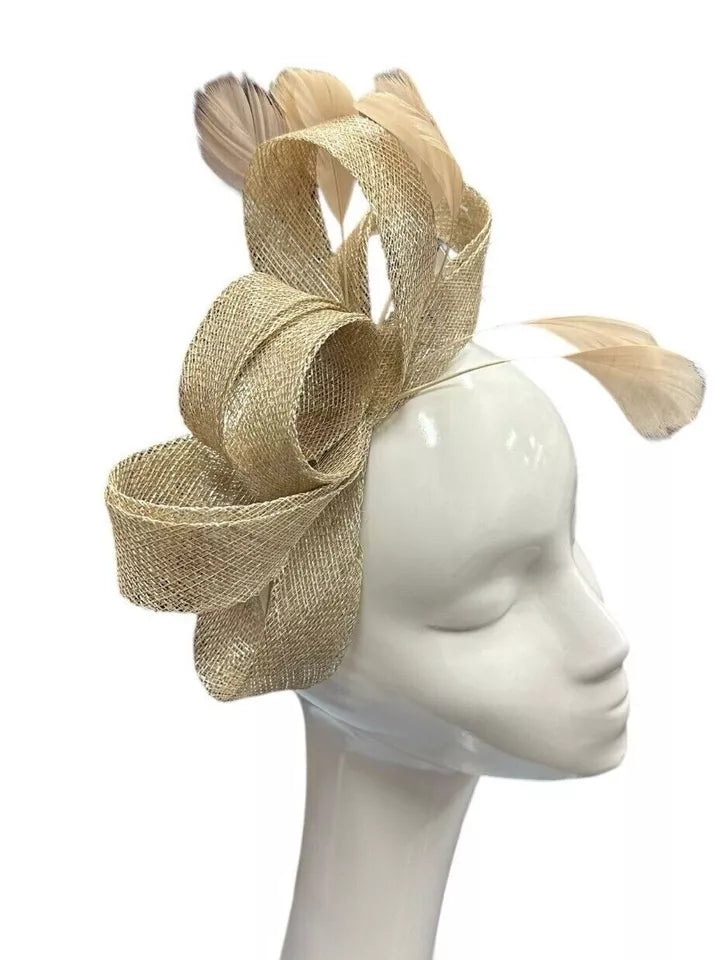 Shiny Loops Bow Sinamay Headband Fascinator Wedding Races