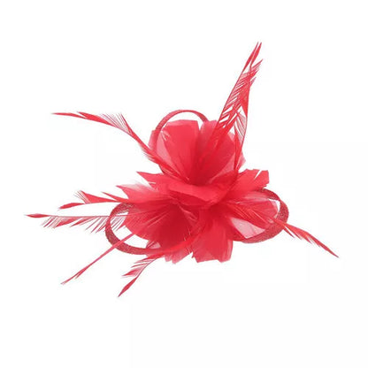 Small Flower Fascinator Hair Clip Feathers Mini Top Hat Wedding Royal Ascot Race