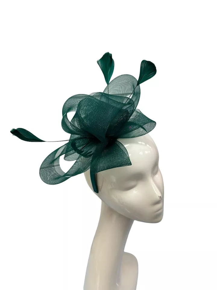 Looped Fascinator Headband Clip Feather Hat Wedding Party Race Royal Ascot