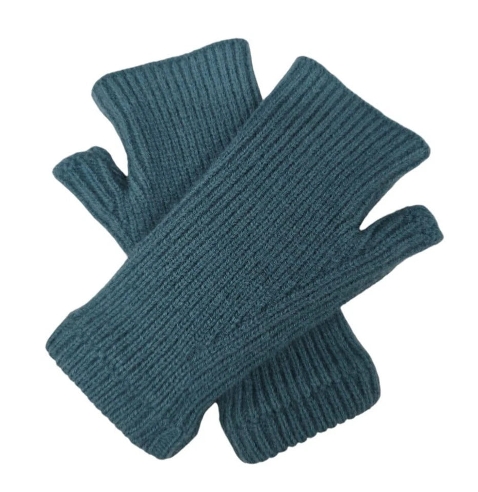 Women's Men Cashmere Wool Gloves Half Finger Fingerless Gloves Thermal Winter Warm Gloves Mittens