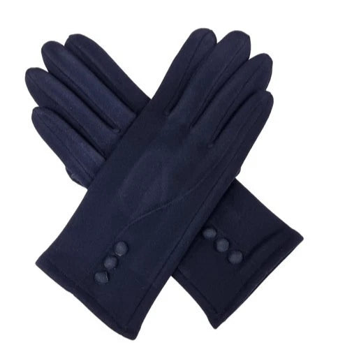 Women's Winter Fashion Gloves Cashmere Blend Warm Soft Comfy Lined Thermal Buttons Gloves