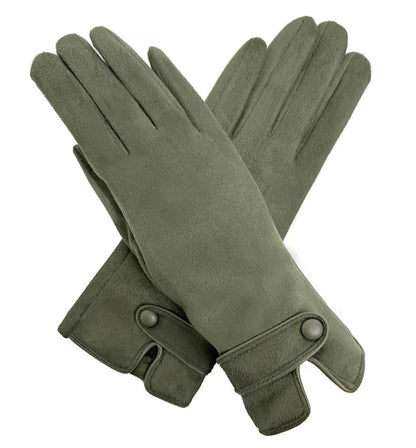 Ladies Women Winter Gloves Fleece Faux Suede Gloves Warm Thermal Gloves Soft Lined