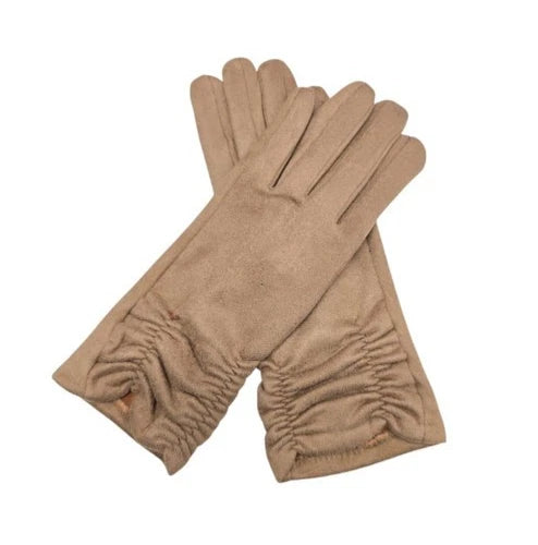 Women's Winter Gloves Faux Suede Soft Fleece Cozy Warm Ladies Fashion Gloves
