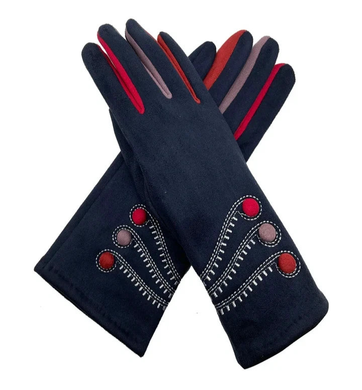 Women Fleece Lined Cosy Colourful Fashion Gloves Ladies Winter Warm Gloves Touch Screen