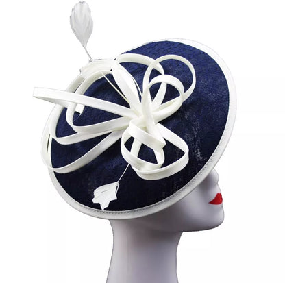 Satin Loops Hatinator Wedding Fascinator Headband Clip Circle Hat Races Royal Ascot