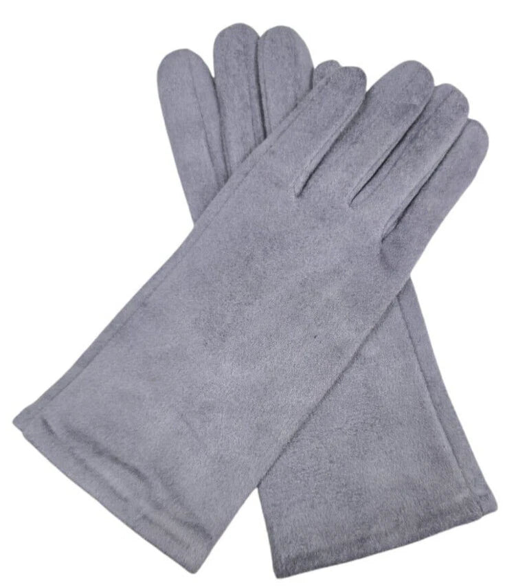 Women Plain Gloves Solid Colour Soft Cozy Warm Faux Suede Gloves  Fleece Touch Screen Gloves