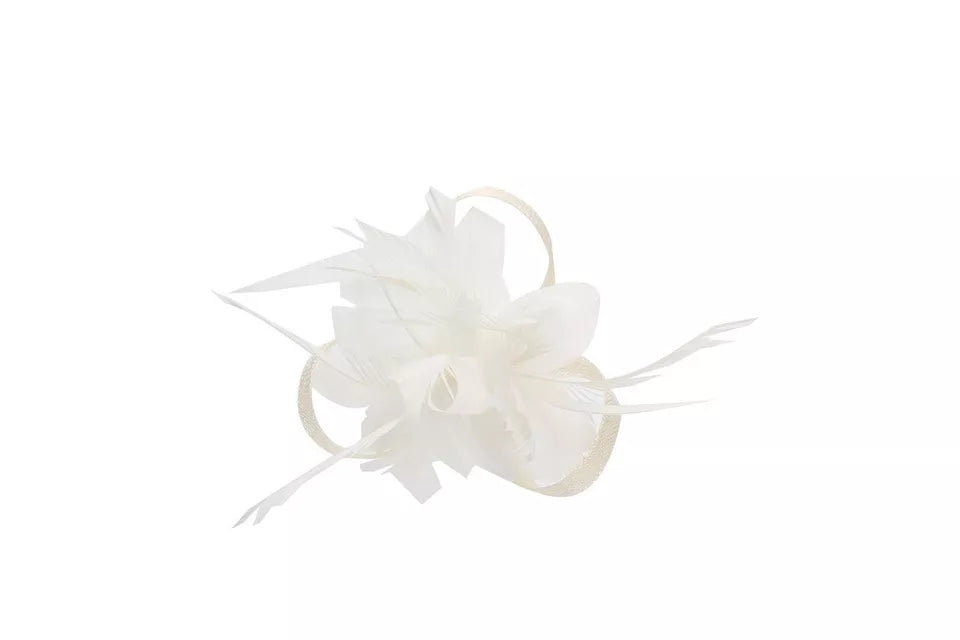 Small Flower Fascinator Hair Clip Feathers Mini Top Hat Wedding Royal Ascot Race
