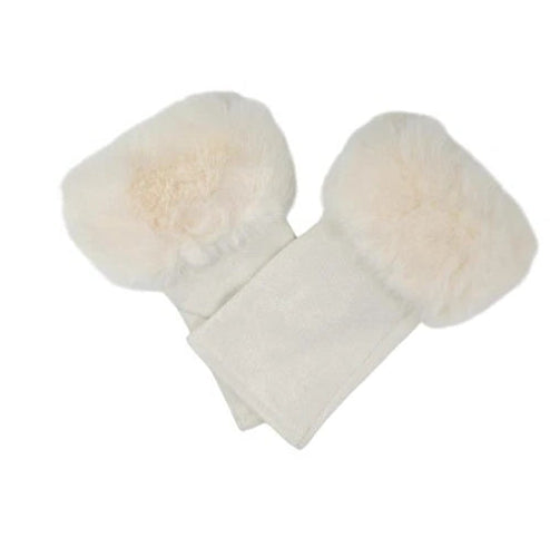 Women's Faux Suede Fingerless Gloves Fur Soft Warm Fleece Lined Mittens Gloves