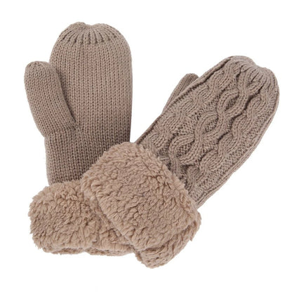 Women's Thicken Woolen Gloves Mittens Ladies Winter Warm Gloves Outdoor Thermal Soft Cosy Gloves
