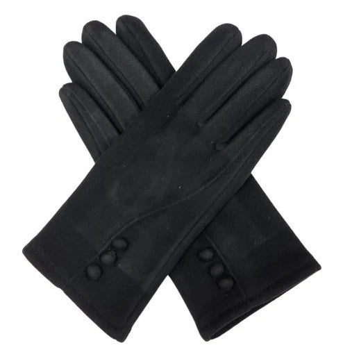 Women's Winter Fashion Gloves Cashmere Blend Warm Soft Comfy Lined Thermal Buttons Gloves