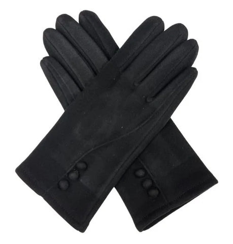 Women's Winter Fashion Gloves Cashmere Blend Warm Soft Comfy Lined Thermal Buttons Gloves