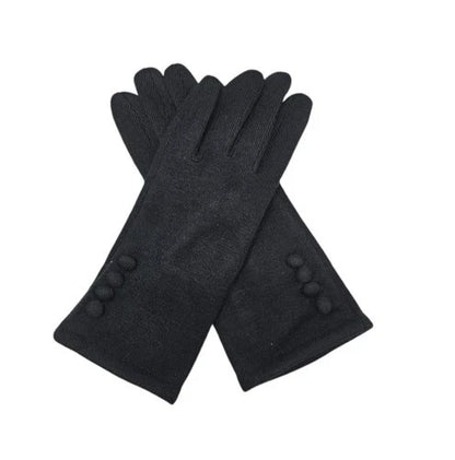 Women Winter Fashion Gloves Buttons Cashmere Blend Ladies Soft Cozy Warm Gloves