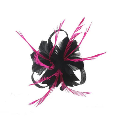 Small Flower Fascinator Hair Clip Feathers Mini Top Hat Wedding Royal Ascot Race