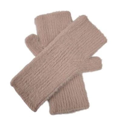 Unisex Women's Cashmere Blend Knitted Fingerless Gloves Winter Soft Wrist Warmers Gloves