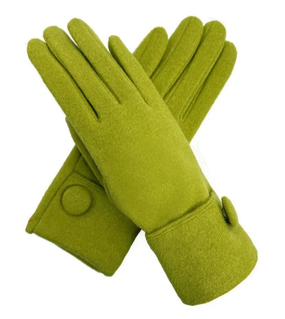 Women Winter Fashion Gloves Fleece Warm Comfy Soft Thermal Lined Button Touch Screen
