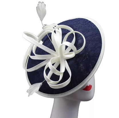 Satin Loops Hatinator Wedding Fascinator Headband Clip Circle Hat Races Royal Ascot