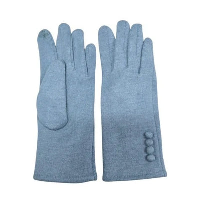 Women Winter Fashion Gloves Buttons Cashmere Blend Ladies Soft Cozy Warm Gloves