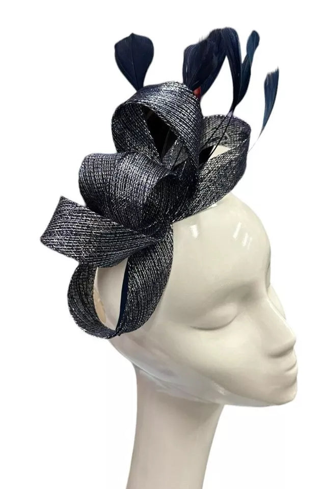 Shiny Loops Bow Sinamay Headband Fascinator Wedding Races