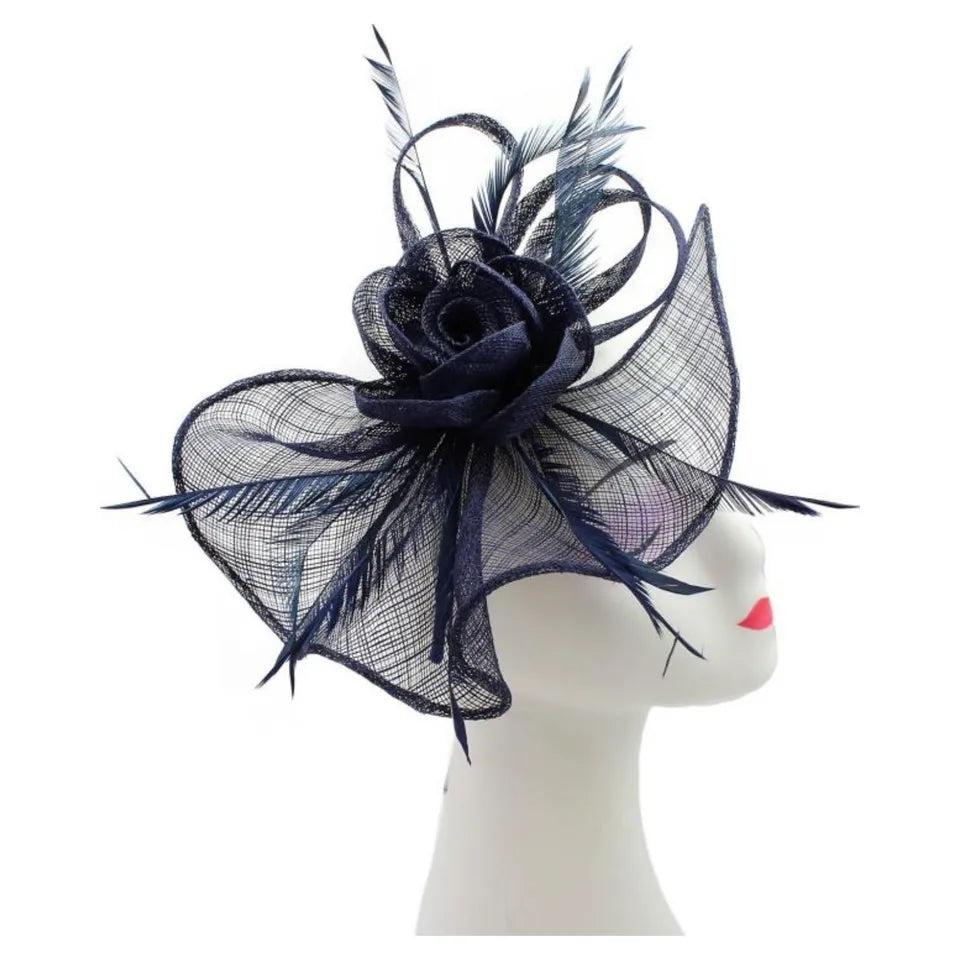 Sinamay Flower Fascinator Headband Clip Teardrop Wedding Hat Races Royal Ascot