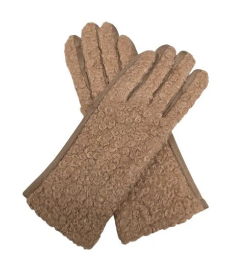 Women's Fashion Gloves Plain Grassy Pattern Soft Warm Winter Gloves Touchscreen
