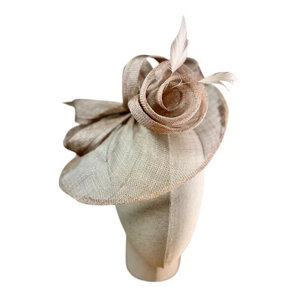 Womens Large Wedding Fascinator Headband Clip Flower Feather Hat Ladies Day Races Royal Ascot