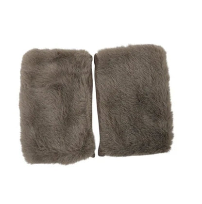 Women's Winter Fingerless Faux Suede Fur Gloves Mittens Soft Warm Fleece Lined UK