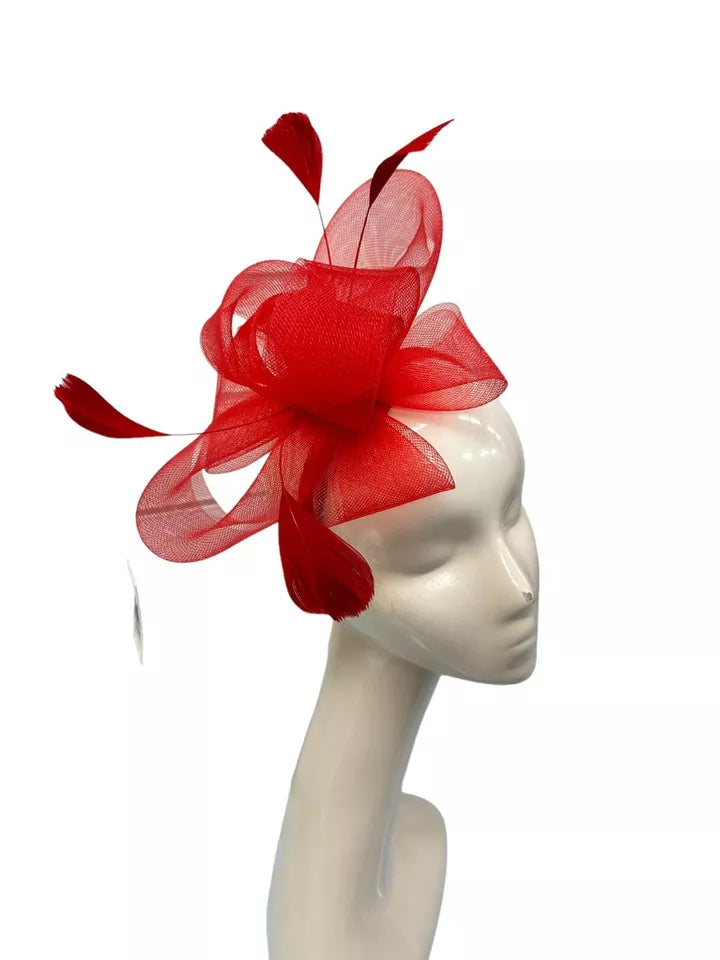 Looped Fascinator Headband Clip Feather Hat Wedding Party Race Royal Ascot