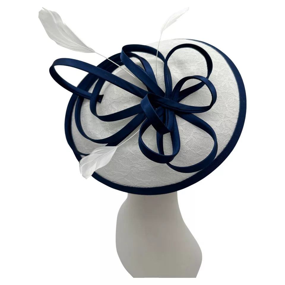 Satin Loops Hatinator Wedding Fascinator Headband Clip Circle Hat Races Royal Ascot