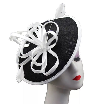 Satin Loops Hatinator Wedding Fascinator Headband Clip Circle Hat Races Royal Ascot