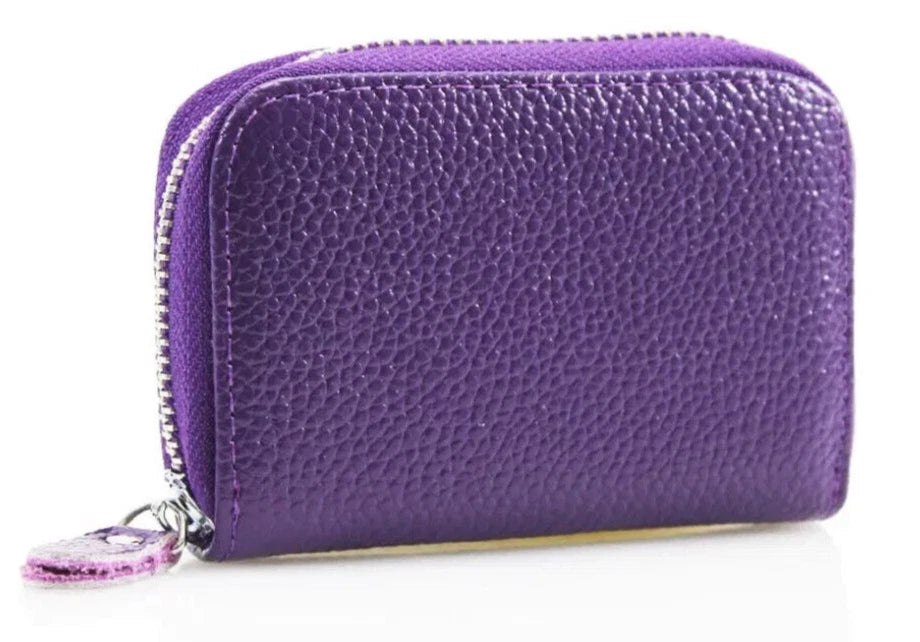 Women's Plain Leather Purse Ladies Card Holder Wallet Zip Pocket Purse Handbag