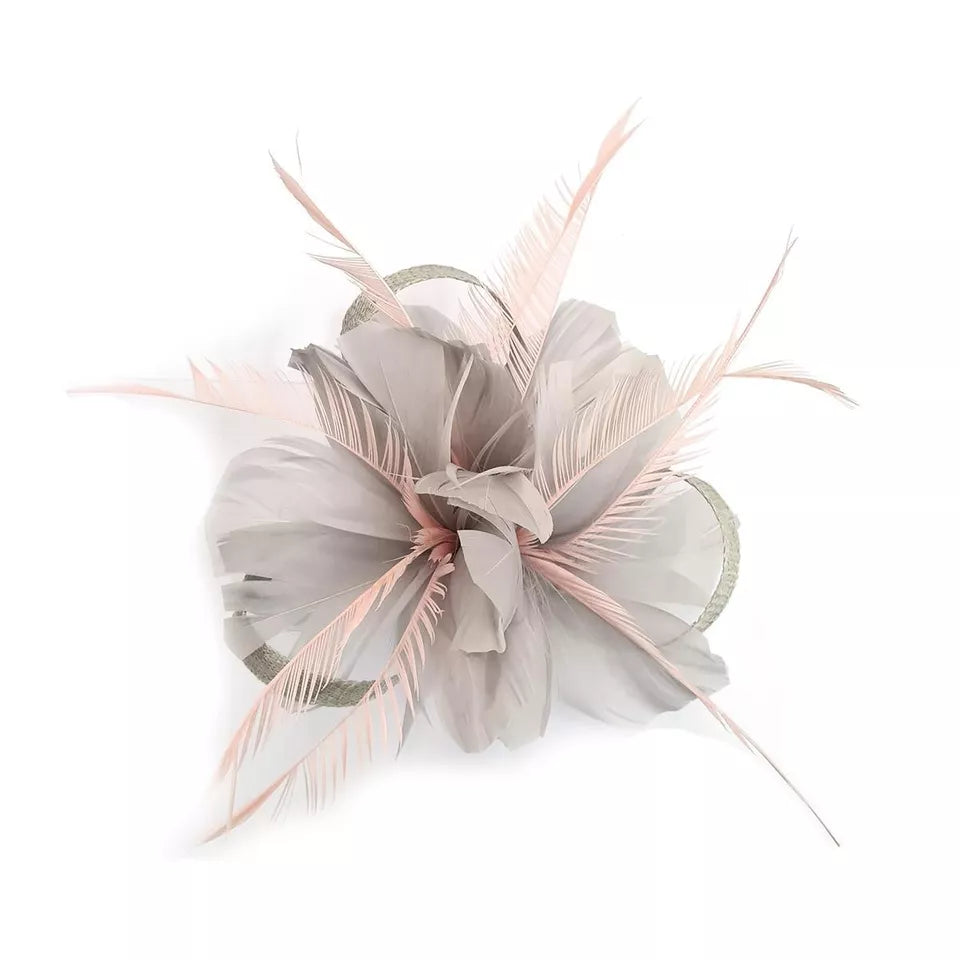 Small Flower Fascinator Hair Clip Feathers Mini Top Hat Wedding Royal Ascot Race
