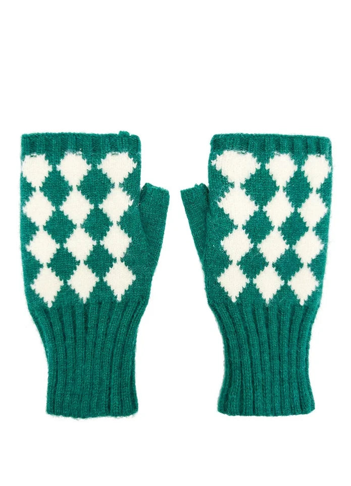 Women's Fingerless Gloves Winter Warm Soft Cosy Knitted Wrist Warmers Gloves