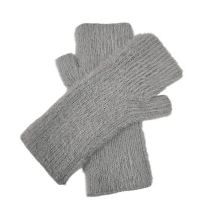 Unisex Women's Cashmere Blend Knitted Fingerless Gloves Winter Soft Wrist Warmers Gloves