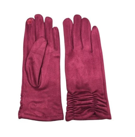 Women's Winter Gloves Faux Suede Soft Fleece Cozy Warm Ladies Fashion Gloves