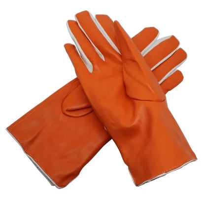 Women Winter Gloves Fleece Comfy Soft Leather Warm Thermal Lined Button Gloves