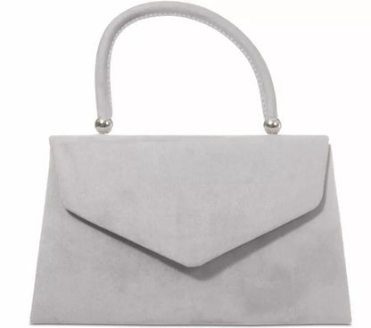 Faux Suede Clutch Bag Grab Top Handle Evening Party Handbag For Women