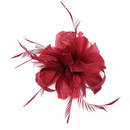 Small Flower Fascinator Hair Clip Feathers Mini Top Hat Wedding Royal Ascot Race
