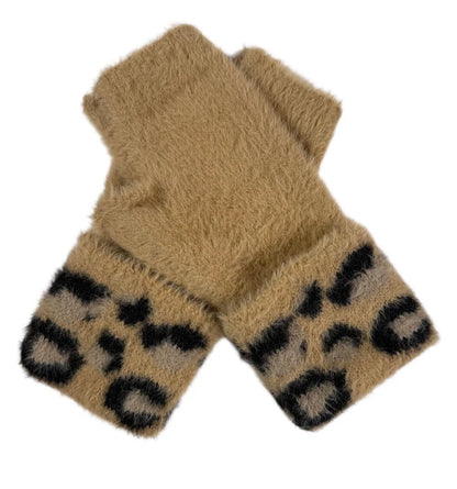 Women's Cashmere Blend Soft Fingerless Gloves Winter Warm Mittens Fashion Gloves