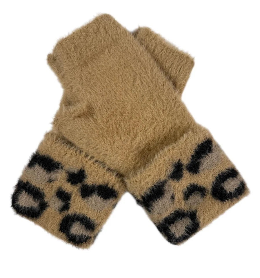 Women's Cashmere Blend Soft Fingerless Gloves Winter Warm Mittens Fashion Gloves