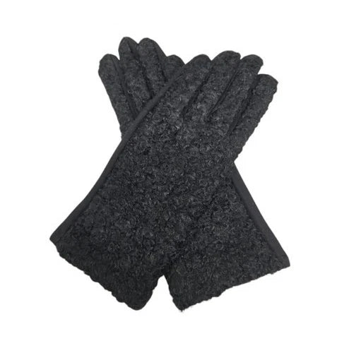 Women's Fashion Gloves Plain Grassy Pattern Soft Warm Winter Gloves Touchscreen