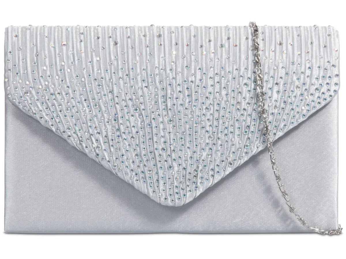 Women's Satin diamante Clutch Bag Evening Bridal Wedding Fashion Prom Handbag